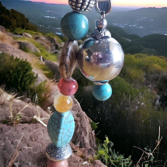 Boho Hand Crafted Beaded Keychain - Picture 3 of 8